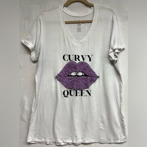 Ashley Stewart Curvy Queen Textured Lip Graphic Tee
Embrace your Inner Goddess !